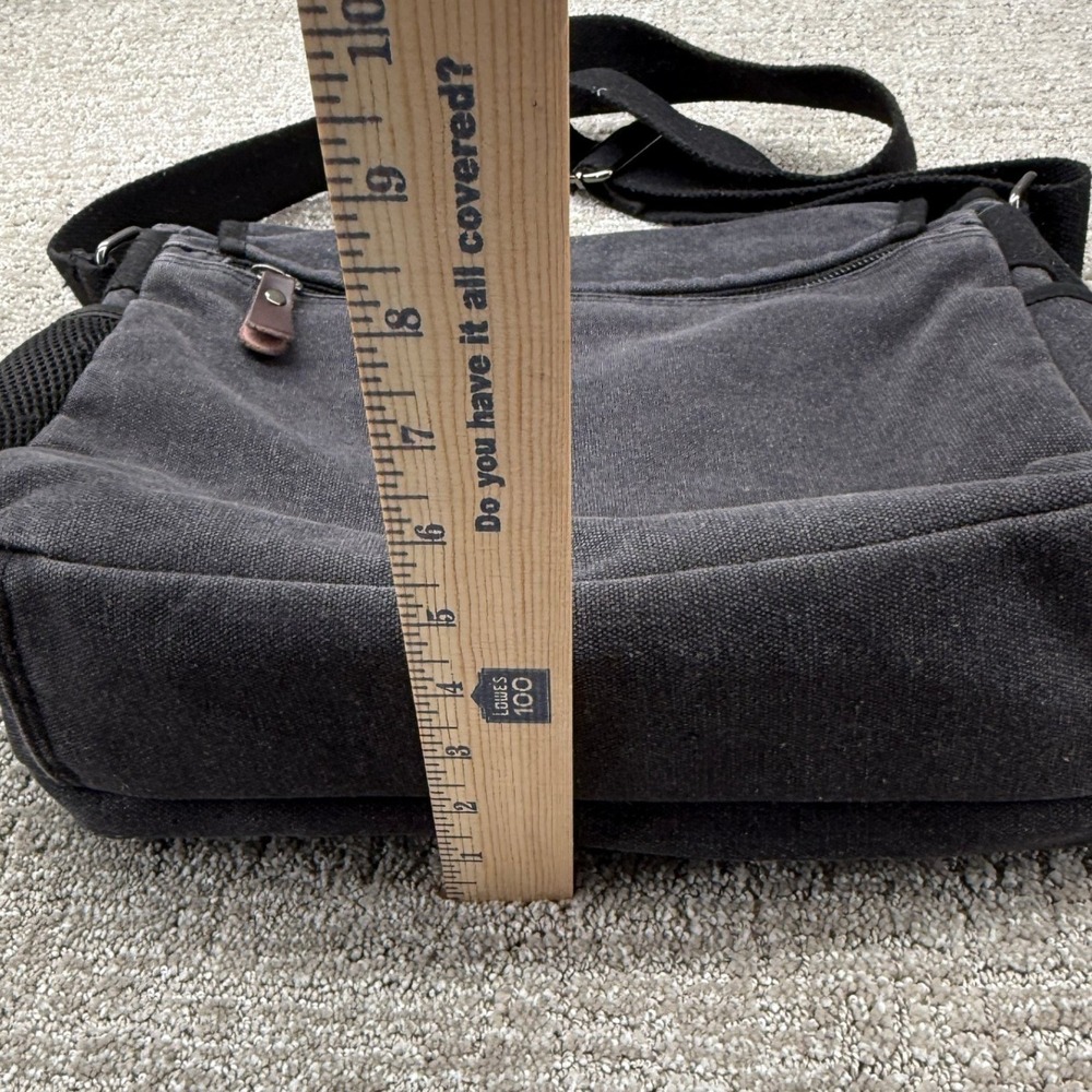 Modoker Messenger Bag Men OS Black Canvas Crossbody Vintage Shoulder Satchel Bag - Picture 8 of 8